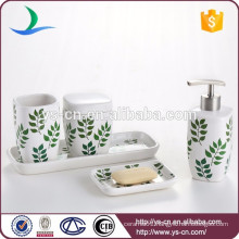 Factory green leaves design ceramic decal bathroom accessories online